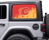 Calgary Flames NHL Rear Side Quarter Window Vinyl Decal Stickers Fits Jeep Wrangler