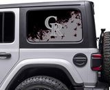 Colorado Rockies MLB Rear Side Quarter Window Vinyl Decal Stickers Fits Jeep Wrangler