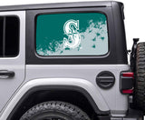 Seattle Mariners MLB Rear Side Quarter Window Vinyl Decal Stickers Fits Jeep Wrangler