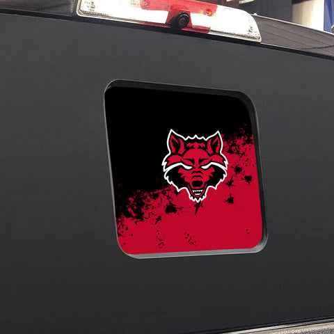 Arkansas State Red Wolves NCAA Rear Back Middle Window Vinyl Decal Stickers Fits Dodge Ram GMC Chevy Tacoma Ford