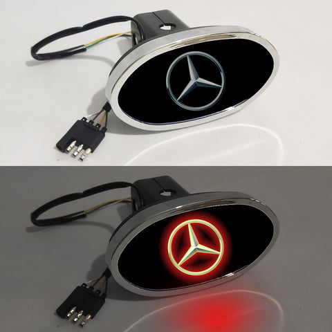 Mercedes Benz Car Logo Hitch Cover LED Brake Light for Trailer