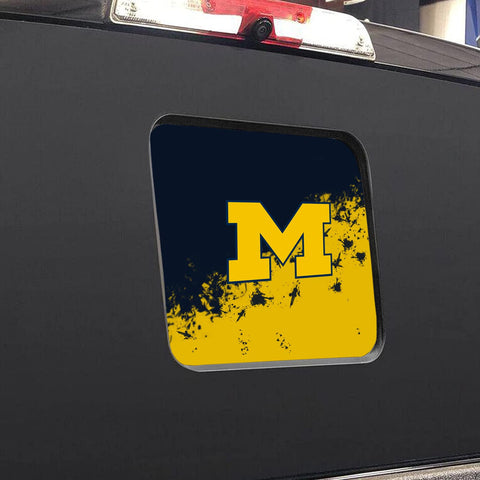 Michigan Wolverines NCAA Rear Back Middle Window Vinyl Decal Stickers Fits Dodge Ram GMC Chevy Tacoma Ford