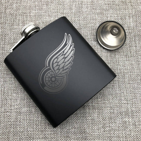 Detroit Red Wings NHL Wine Liquor Matte Pot Hip Flask