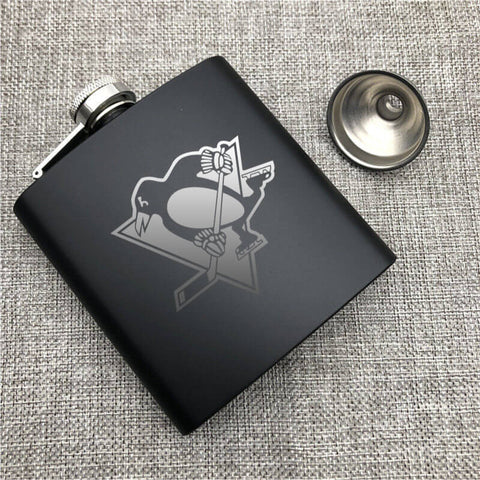 Pittsburgh Penguins NHL Wine Liquor Matte Pot Hip Flask