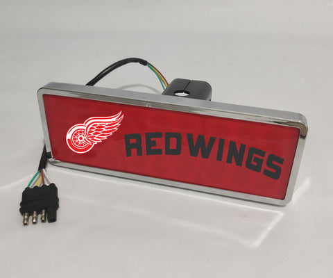 Detroit Red Wings NHL Rectangular Hitch Cover LED Brake Light for Trailer