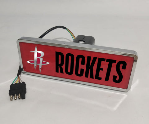 Houston Rockets NBA Rectangular Hitch Cover LED Brake Light for Trailer