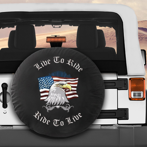 Spare Tire Cover Live To Ride For Jeep Wrangler SUV