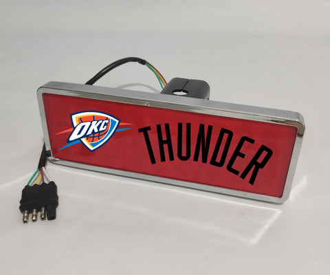 Oklahoma City Thunder NBA Rectangular Hitch Cover LED Brake Light for Trailer