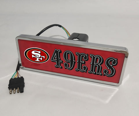 San Francisco 49ers NFL Rectangular Hitch Cover LED Brake Light for Trailer