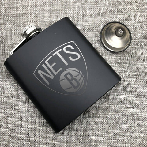 Brooklyn Nets NBA Wine Liquor Matte Pot Hip Flask