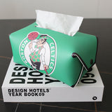 NBA Pattern Leather Tissue Box Napkin Holder