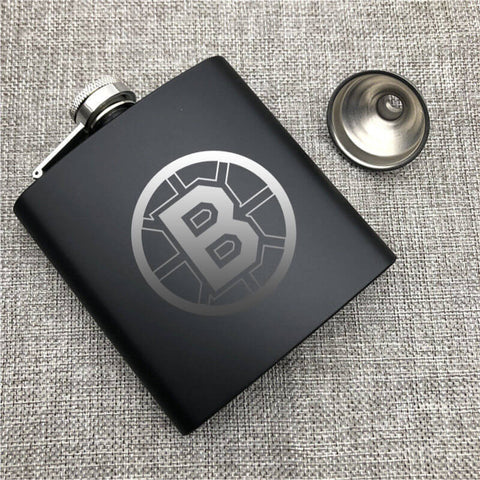 Boston Bruins NHL Wine Liquor Matte Pot Hip Flask