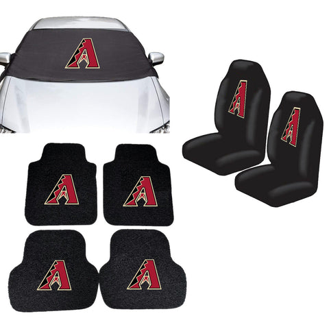 Arizona Diamondbacks MLB Car Front Windshield Cover Seat Cover Floor Mats