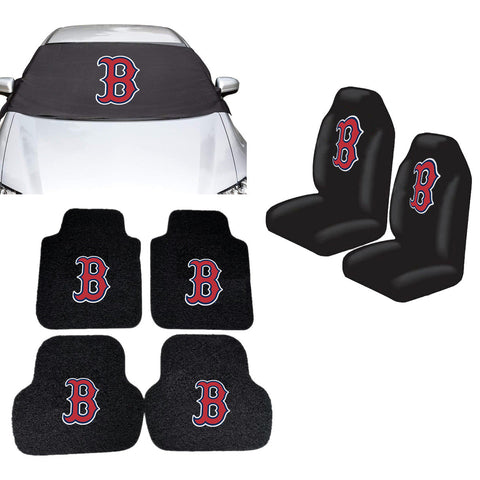 Boston Red Sox MLB Car Front Windshield Cover Seat Cover Floor Mats