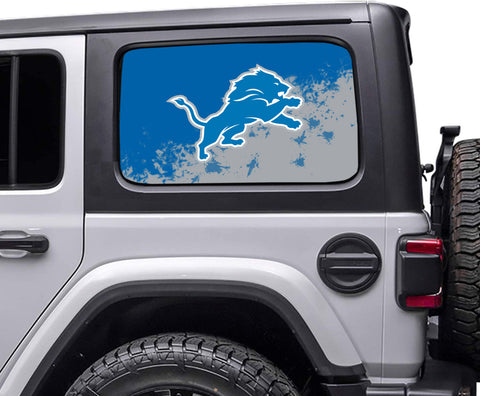 Detroit Lions NFL Rear Side Quarter Window Vinyl Decal Stickers Fits Jeep Wrangler