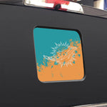 Miami Dolphins NFL Rear Back Middle Window Vinyl Decal Stickers Fits Dodge Ram GMC Chevy Tacoma Ford